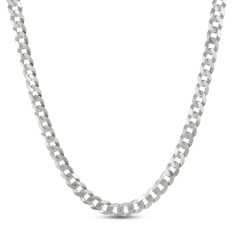 Main Image 1 of Cuban Chain Necklace Solid Sterling Silver 22&quot;