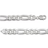 Solid Figaro Chain Necklace Sterling Silver 24"