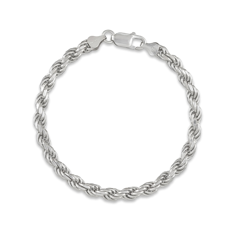 Solid Rope Bracelet Sterling Silver 8.5"
