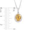 Thumbnail Image 1 of Citrine & White Lab-Created Sapphire Necklace Sterling Silver 18"