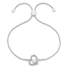 Thumbnail Image 1 of Neil Lane Cultured Pearl & Diamond Heart Bolo Bracelet 1/10 ct tw Sterling Silver