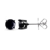 Thumbnail Image 1 of Men's Black Sapphire Stud Earrings Sterling Silver