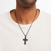 Thumbnail Image 2 of Men's Black Sapphire Cross Necklace Ion-Plated Stainless Steel 22"