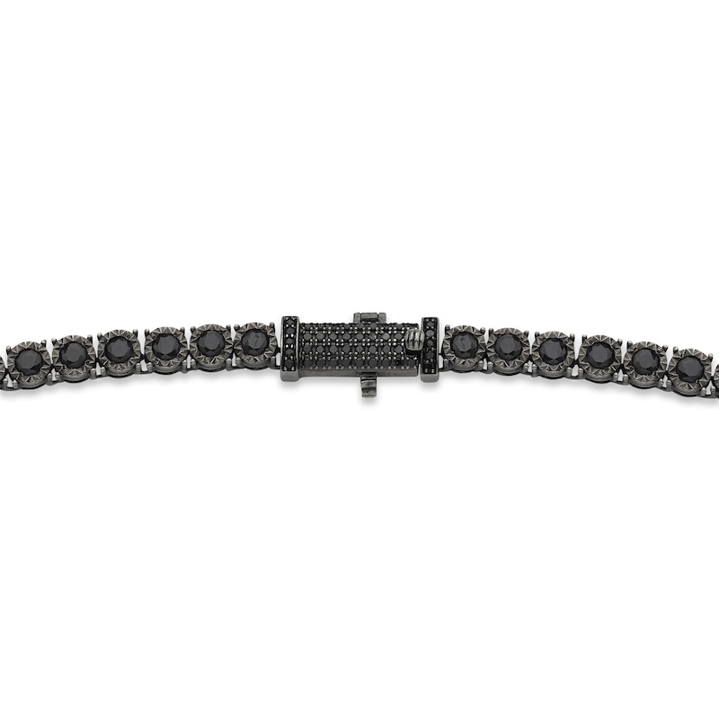 Main Image 2 of Men's Black Diamond Necklace 8 ct tw Round-cut Sterling Silver 20"