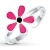 Thumbnail Image 1 of Flower Toe Ring Pink Enamel Sterling Silver