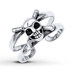 Skull/Crossbones Toe Ring Sterling Silver