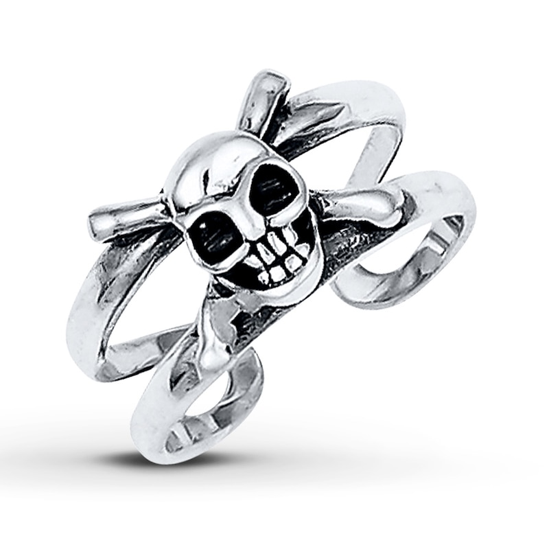 Main Image 1 of Skull/Crossbones Toe Ring Sterling Silver