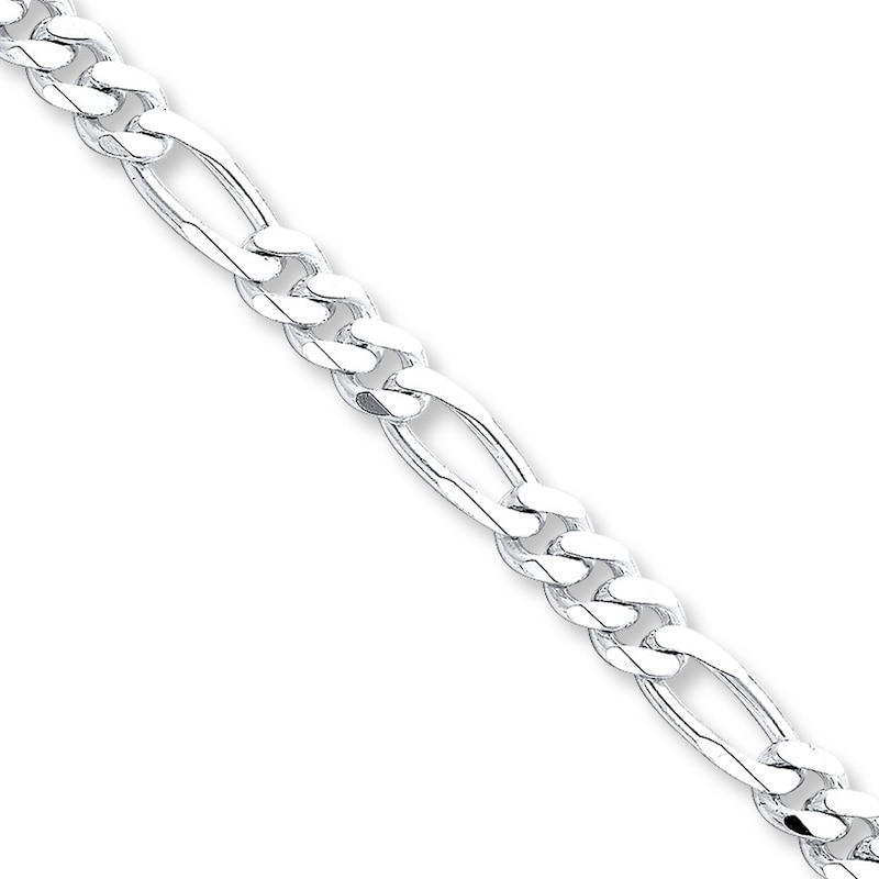 Solid Figaro Necklace Sterling Silver 22"