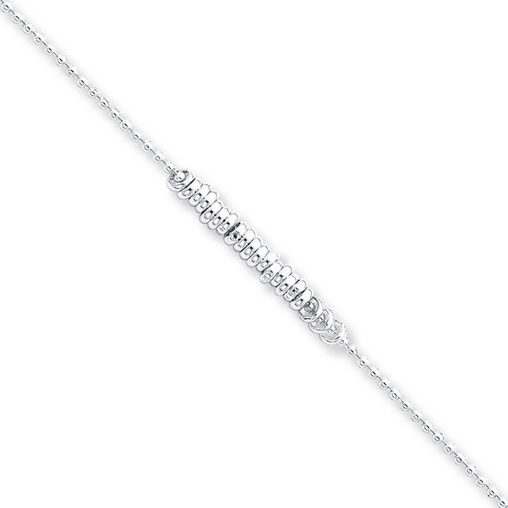 Love Ring Anklet Solid Sterling Silver 9"