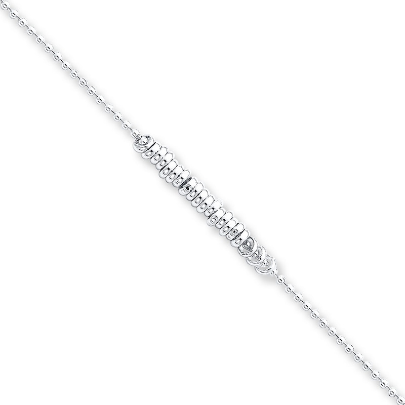 Main Image 1 of Love Ring Anklet Solid Sterling Silver 9&quot;