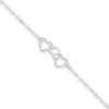 Thumbnail Image 1 of Heart Motif Anklet Solid Sterling Silver 10&quot;