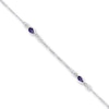 Thumbnail Image 1 of Amethyst Anklet Solid Sterling Silver 9&quot; Length