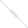 Thumbnail Image 1 of Heart Motif Anklet Solid Sterling Silver 9&quot;