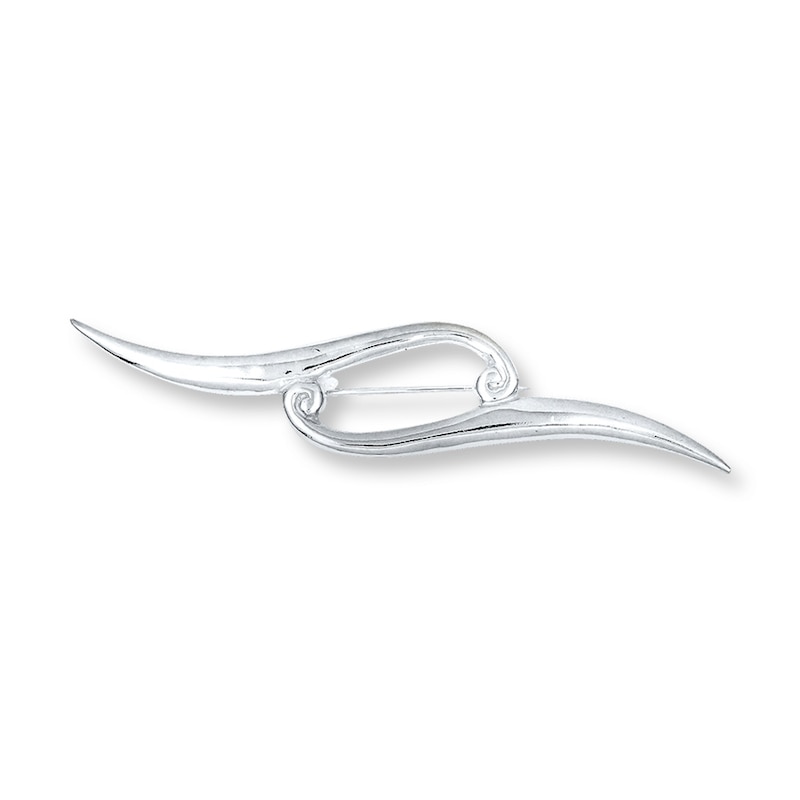 Main Image 1 of Double Scroll Pin Sterling Silver