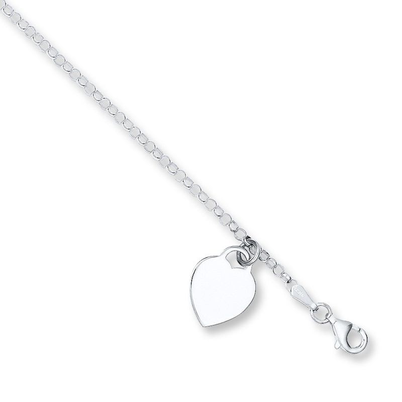 Children's Heart Bracelet Sterling Silver 6"