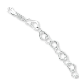 Heart Bracelet Sterling Silver 7.5"