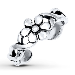 Flower Toe Ring Sterling Silver