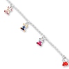Thumbnail Image 1 of Teddy Bear Bracelet Enamel Accents Sterling Silver 6&quot;