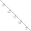 Thumbnail Image 1 of Heart Anklet Solid Sterling Silver 10&quot;