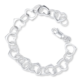 Heart Bracelet Sterling Silver 7"