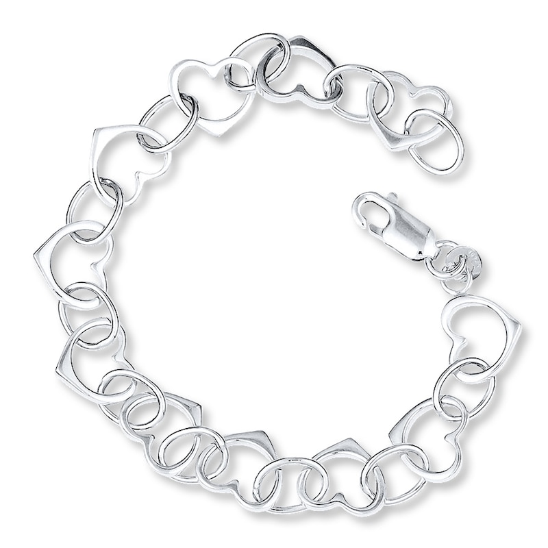 Main Image 1 of Heart Bracelet Sterling Silver 7&quot;