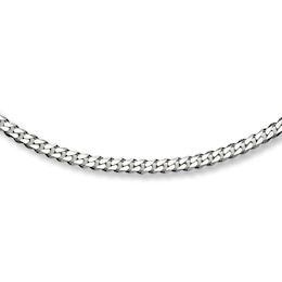 Curb Link Necklace Solid Sterling Silver 24"