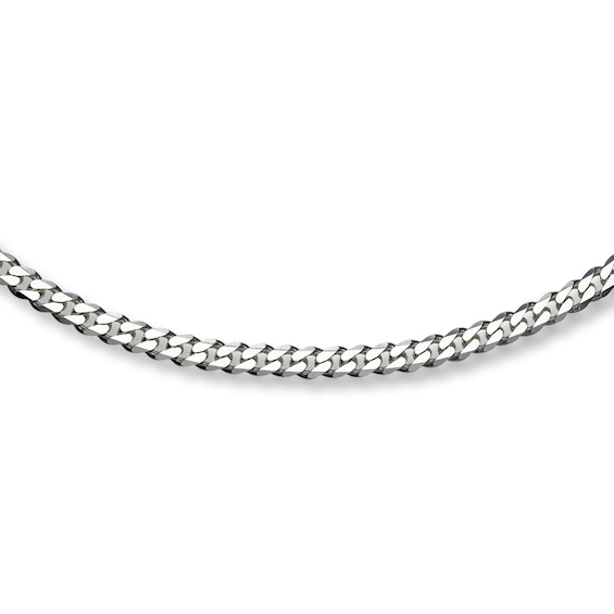 Curb Link Necklace Solid Sterling Silver 24"