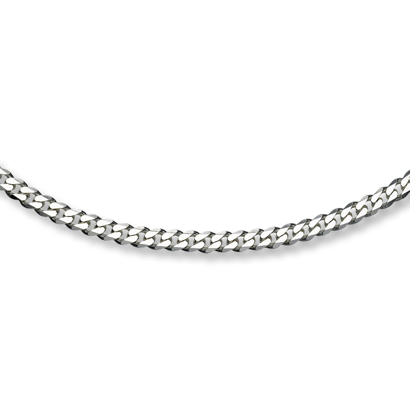Main Image 1 of Curb Link Necklace Solid Sterling Silver 24&quot;