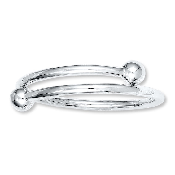 1-925 Sterling Silver Bangle Adjustable Baby/Toddlers Bracelet & Earring Set Ck