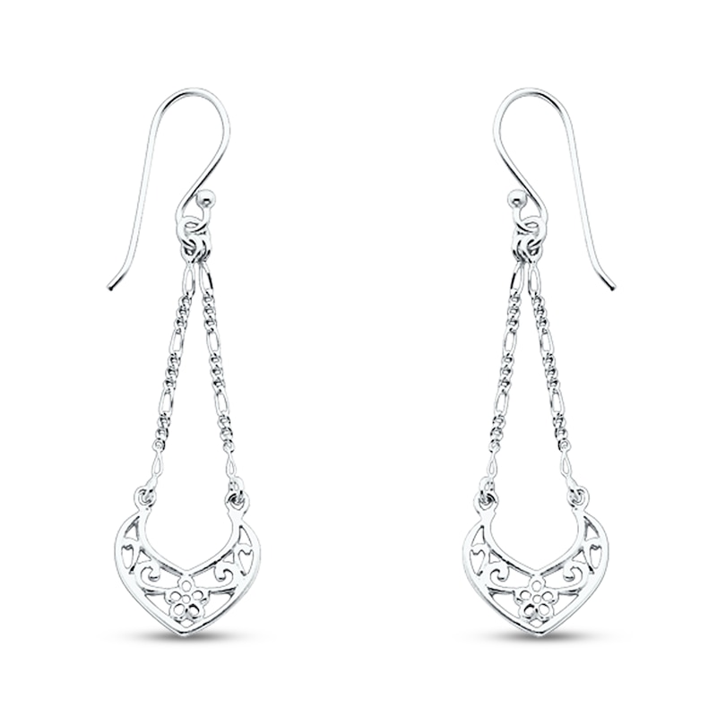 Main Image 1 of Filigree Dangle Earrings Sterling Silver