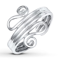 Scroll Toe Ring Sterling Silver