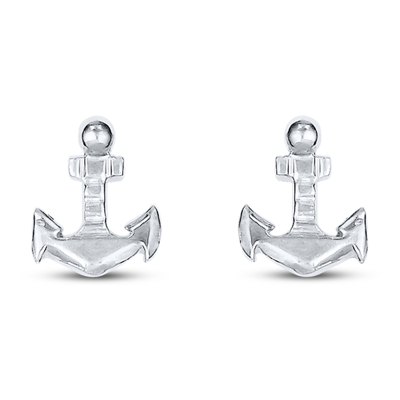Main Image 1 of Anchor Earrings Sterling Silver