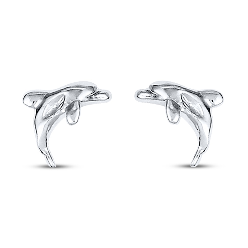Main Image 1 of Petite Dolphin Earrings Sterling Silver