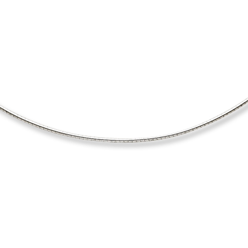 Solid Wire Necklace Sterling Silver 18"