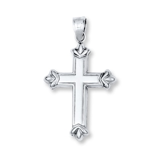 Fleur-de-Lis Cross Charm Sterling Silver | Kay