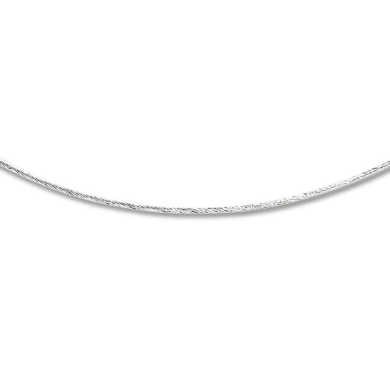 Solid Omega Twisted Chain Necklace Sterling Silver 18"