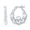 Thumbnail Image 0 of Claddagh Hoop Earrings Sterling Silver