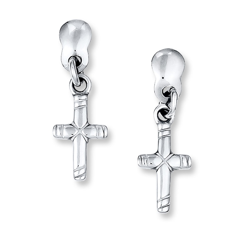 Main Image 1 of Cross Earrings Sterling Silver