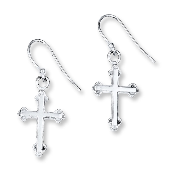 Cross Earrings Sterling Silver