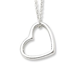 Heart Necklace Sterling Silver 16"