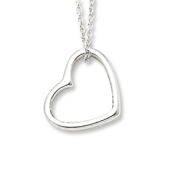 Heart Necklace Sterling Silver 16"