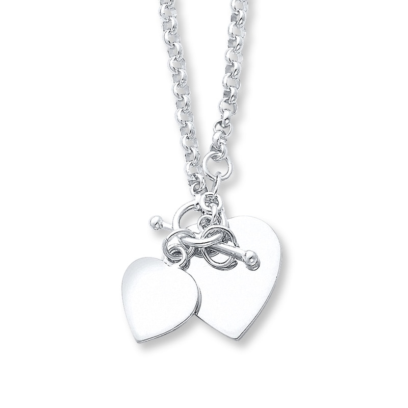 Sterling Silver Heart and Key Pendant Set, 18