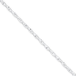 Singapore Anklet Solid Sterling Silver 9"