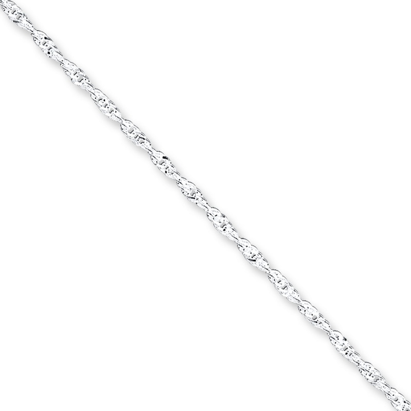 Main Image 1 of Singapore Anklet Solid Sterling Silver 9&quot;
