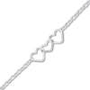 Thumbnail Image 1 of Heart Anklet Solid Sterling Silver 9&quot;