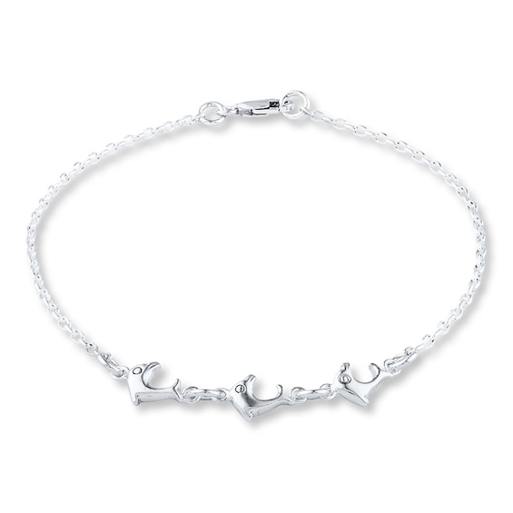 Dolphin Anklet Solid Sterling Silver 9"