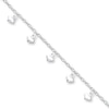 Thumbnail Image 1 of Dangling Heart Anklet Hollow Sterling Silver 9&quot;