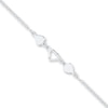 Thumbnail Image 1 of Heart Anklet Solid Sterling Silver 9&quot;