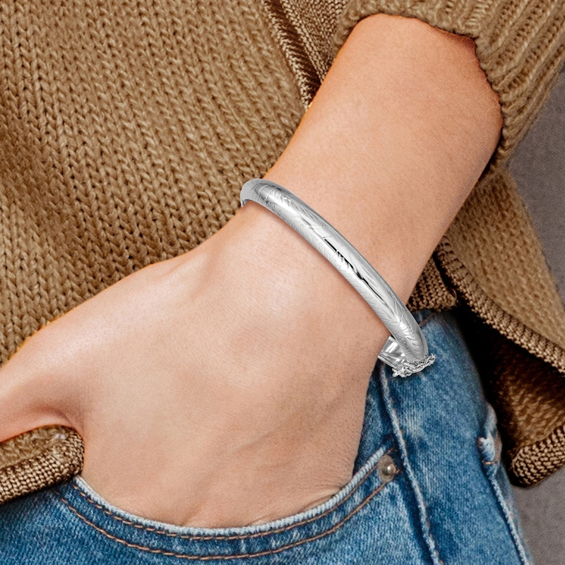 Main Image 3 of Hinged Bangle Bracelet Sterling Silver