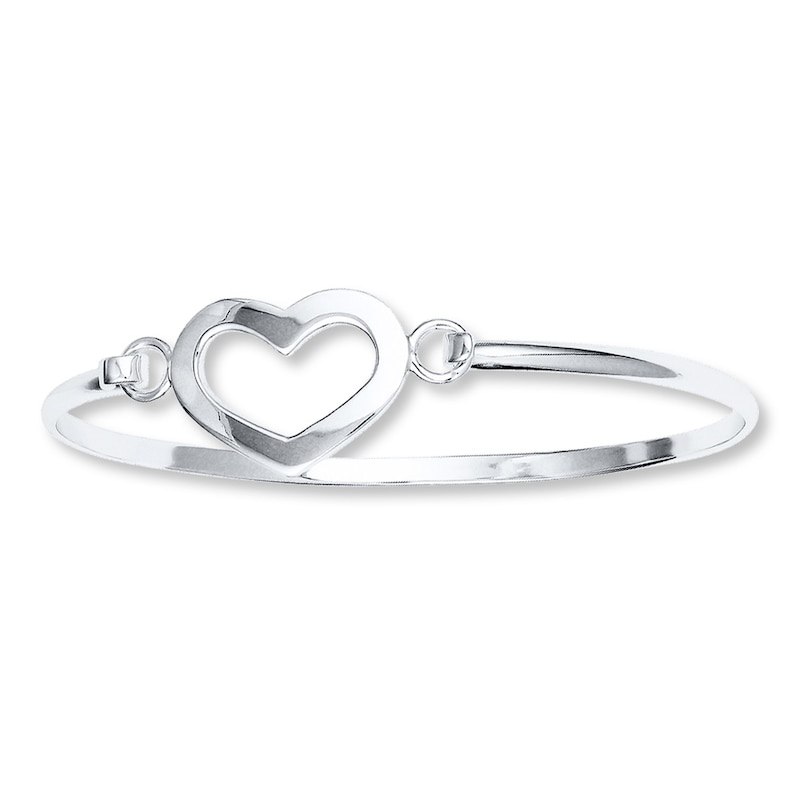 Main Image 1 of Heart Bangle Bracelet Sterling Silver
